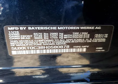 2017 BMW X5 Xdr40E z USA, uszkodzony, nr VIN 5UXKT0C38H0S80878